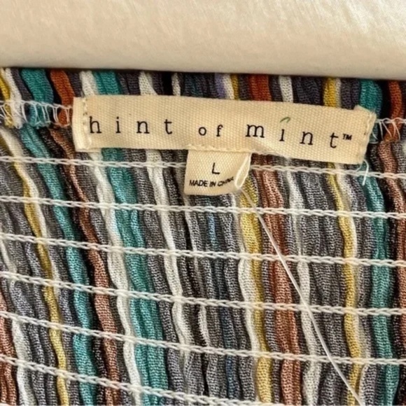 Hint of Mint | New Multicolor Striped Ruffled Smocked Maxi Dress, Juniors Large - Picture 8 of 10